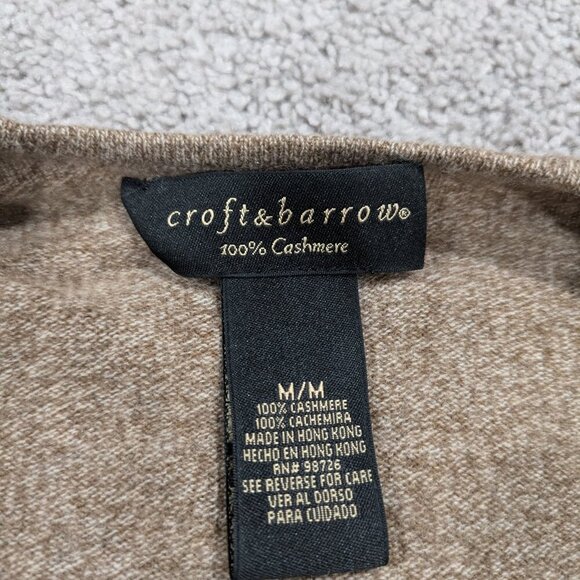 Croft & Barrow 100% Cashmere light brown sweater size Medium - Picture 4 of 8